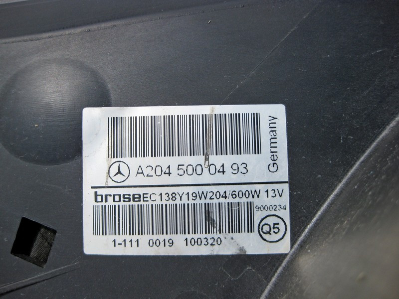 Mercedes-Benz  A2045000493 Вентилятор радіатора 600W із жалюзями C-Class W204 E-Class W212 C207 CLS C218 SL R231 Одесса - изображение 3