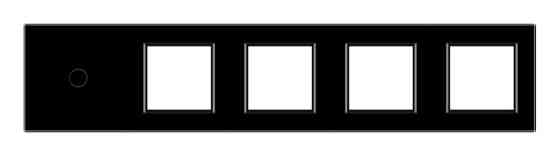 LIVOLO Рамка 5-постова для одного 1-сенсорного вимикача і чотирьох розеток (1-0-0-0-0) LIVOLO, Коломия