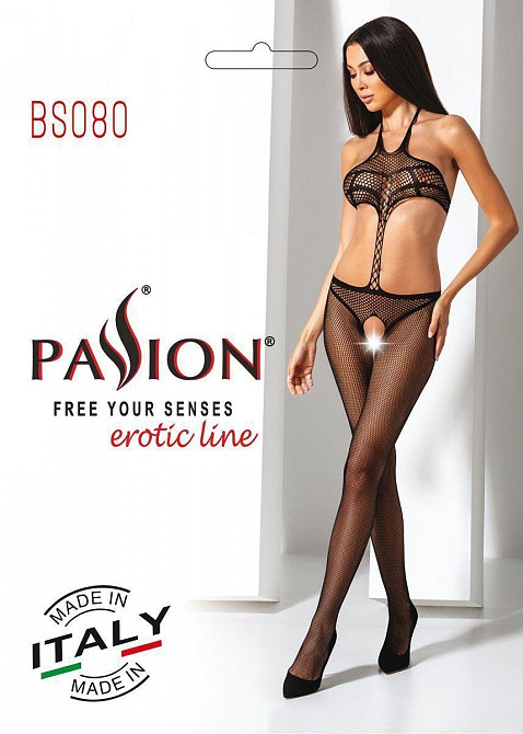 Відкритий бодістокінг Passion BS080 black Sex Aura Київ - фото 5