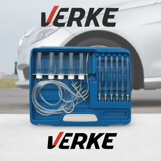 Тестер тиску палива VERKE вимірювач для дизельних авто, у кейсі з адаптерами манометр для авто Львів