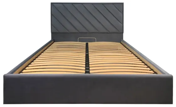 Ліжко Двоспальне Chicago VIP 160 х 190 см Amore 32 З додатковою металевою цільнозварною рамою Темно-сірий Київ