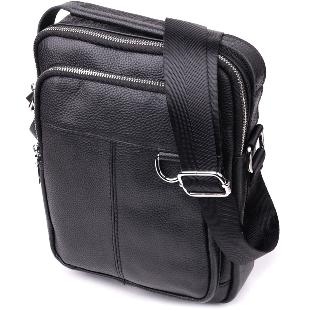 Удобная вертикальная сумка для мужчин из натуральной кожи Vintage sale_15115 Черный Киев - изображение 1