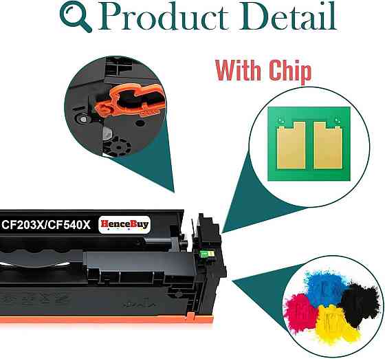 Тонер-картриджі 203X CF540X-CF543X сумісні з HP Color Laserjet Pro MFP M281fdw M254dw M254nw M281fdn M280nw M281cdw M254dn Дніпро