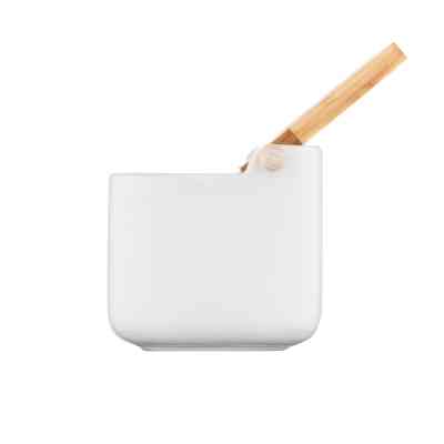 Цукорниця Ardesto Midori 12х12х11см, 840мл, кераміка, бамбук, біла (AR0907W) Вінниця