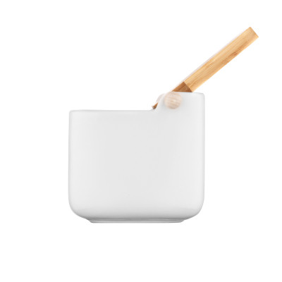 Цукорниця Ardesto Midori 12х12х11см, 840мл, кераміка, бамбук, біла (AR0907W) Вінниця - фото 6