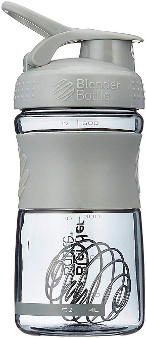 Шейкер спортивний (пляшка) BlenderBottle SportMixer Flip 20oz/590ml Grey Киев - изображение 5