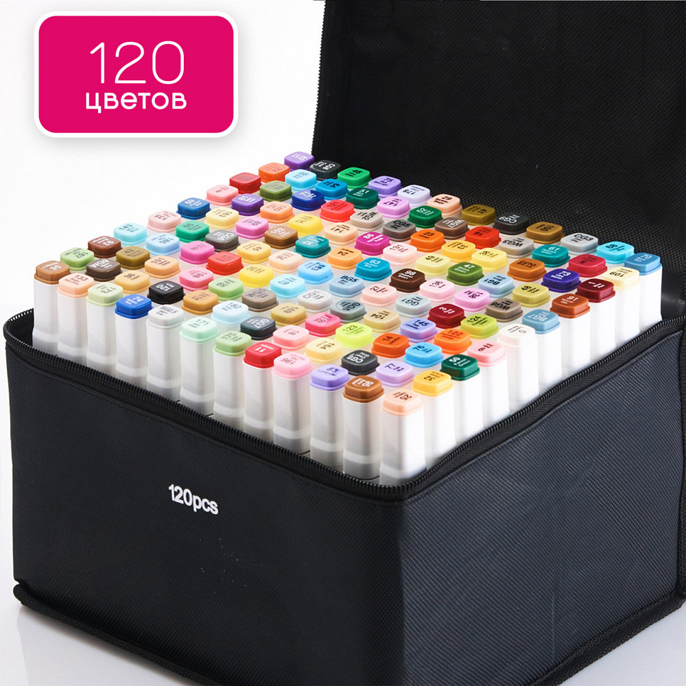 Відеоогляд! 120 штук. Великий набір двосторонніх маркерів Touch для малювання і скетчинга на спиртовій основі! Кам'янець-Подільський - фото 4