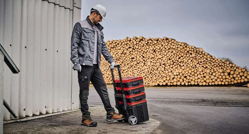 Якісний пластиковий кейс Einhell E-Case L з колесами : навантаження до 120 кг (4540014) Київ - фото 7
