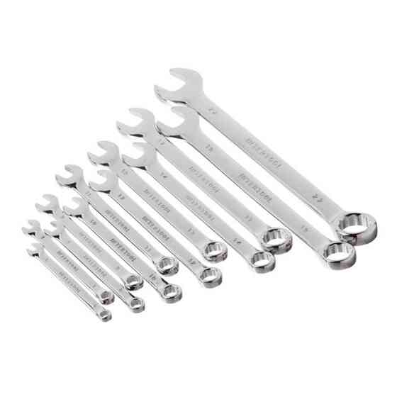 Набор ключей комбинированных, 12 шт, 6-22 мм, Cr-V, профессиональные, polishing, DIN3113, чехол INTERTOOL XT-1512 Киев