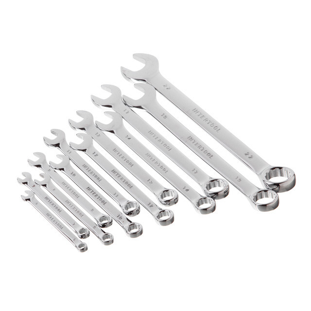 Набір ключів комбінованих, 12 шт., 6-22 мм, Cr-V, професійні, polishing, DIN3113, чохол INTERTOOL XT-1512 Київ - фото 3