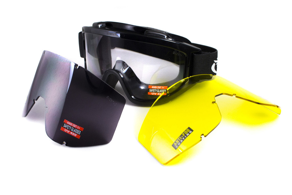 Захисні окуляри Global Vision Wind-Shield 3 lens KIT Anti-Fog, три змінних лінзи Запоріжжя - фото 1