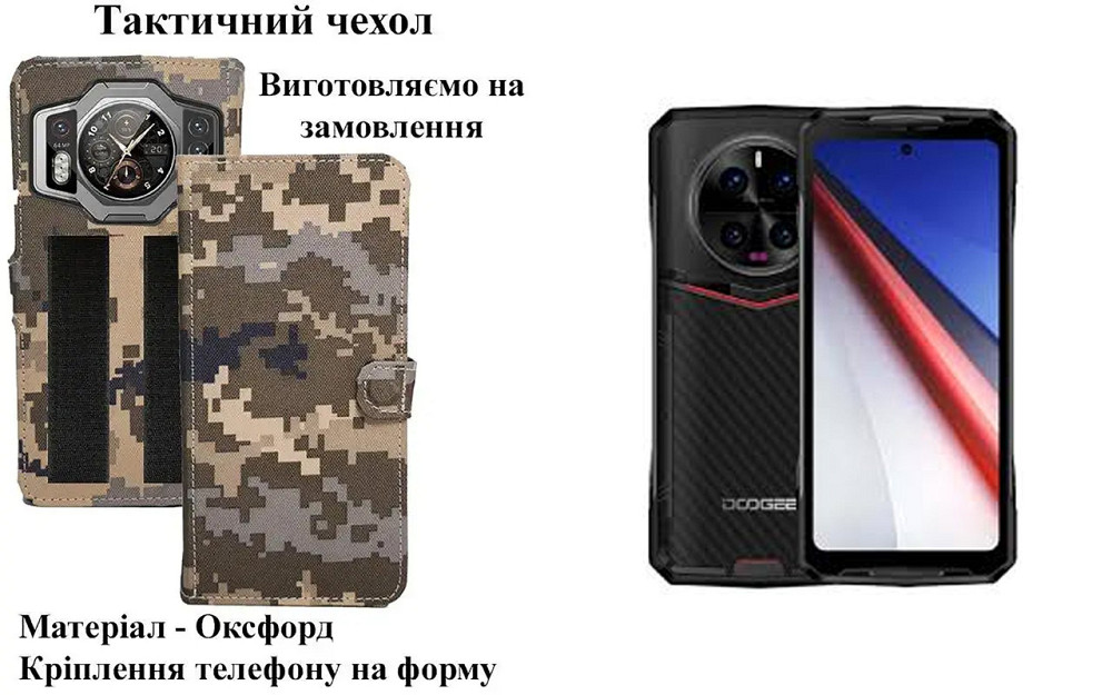 Тактический чехол для Cubot KingKong X, KingKong X Pro, крепится к снаряжению на липучке Киев - изображение 1