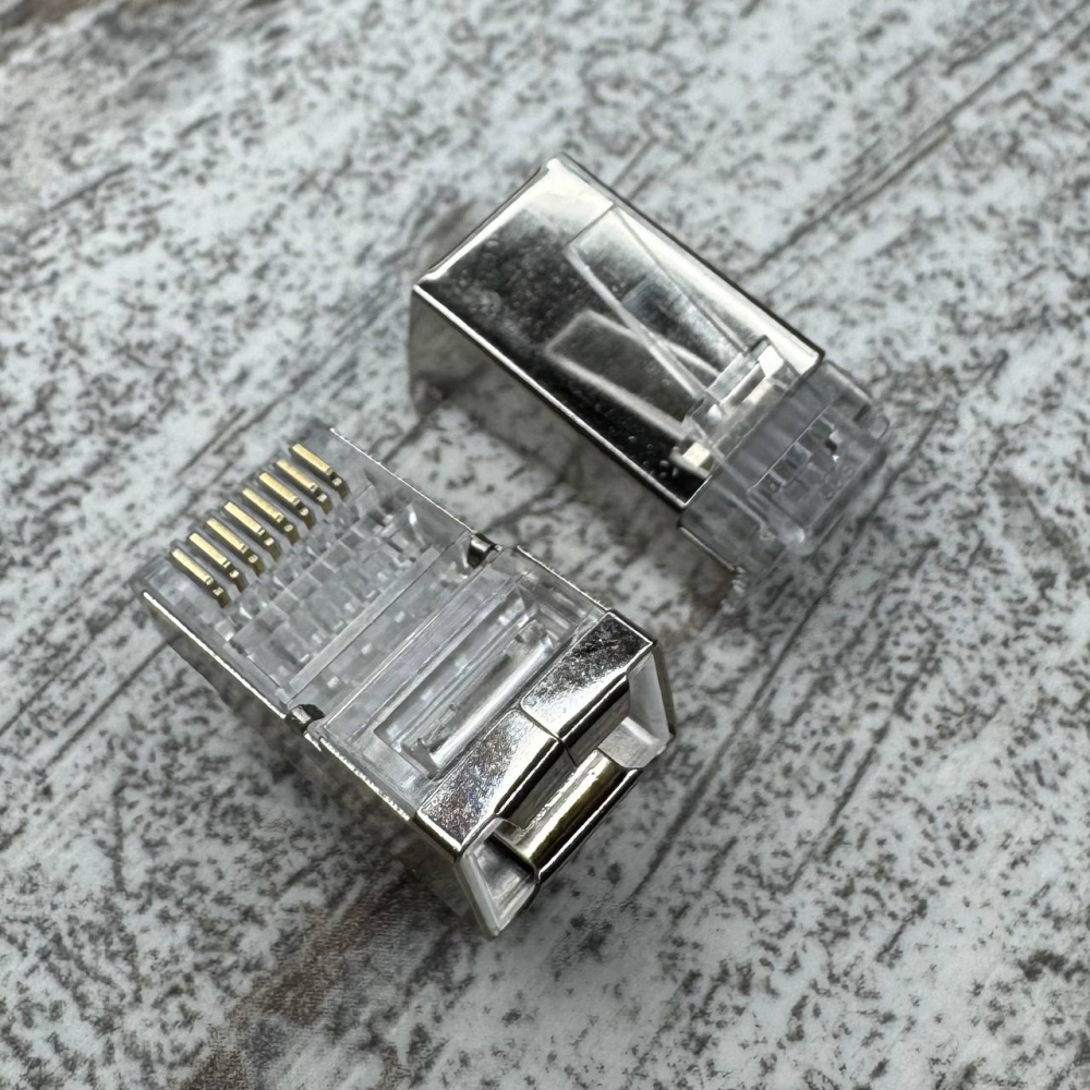 Коннекторы RJ45 8P8C экранированные, набор 100 шт, для кабеля Cat5e/Cat6, сетевые разъёмы Киев - изображение 4