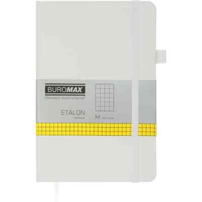 Книга записная Buromax Etalon 125x195 мм 96 листов в клетку обложка из искусственной кожи Белая (BM.291160-12) Винница