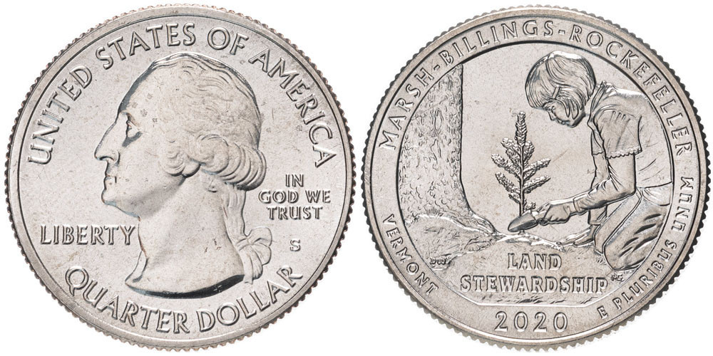 25 центов (квотер) 2020 г. США. Национальный парк Вейр Фарм, Коннектикут Полтава - изображение 1