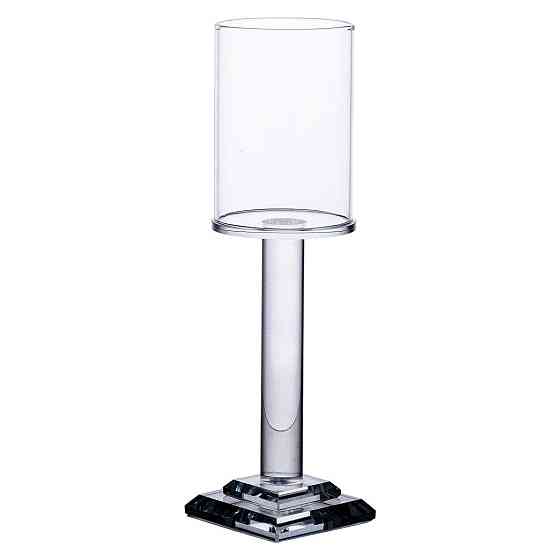 Декоративный стеклянный подсвечник на ножке 23 см Киев