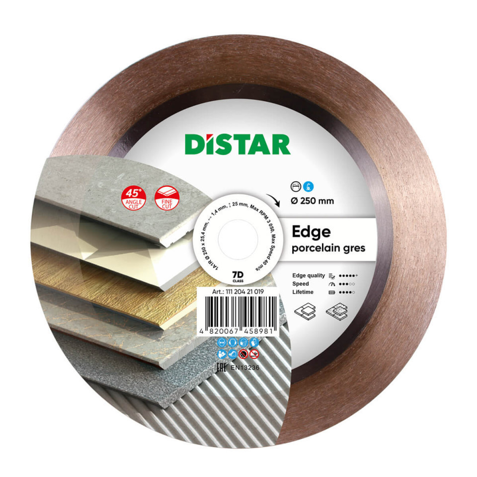 Диск алмазный отрезной Distar 7D 1A1R 250 EDGE 250x25,4 керамика, мрамор, керамогранит 11120421019 Киев - изображение 1