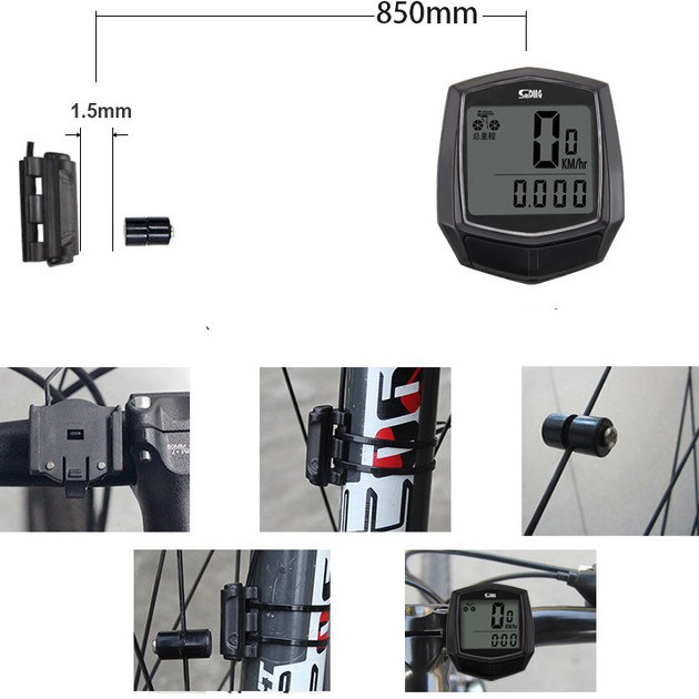 Велокомп'ютер SunDing SD-581, 15 функцій, спідометр JM-95 Львів - фото 5