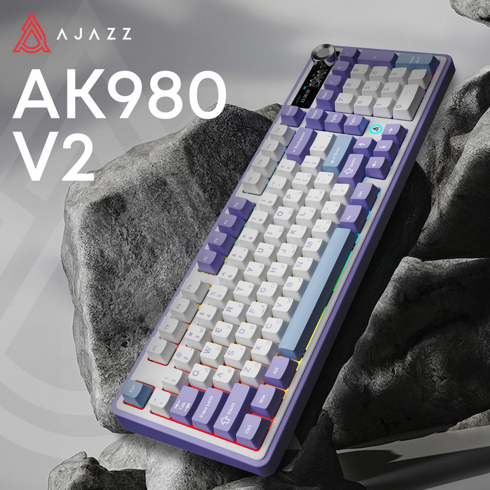 Клавіатура бездротова Ajazz AK980 V2 Maillard Switch White (AK980-V2-M-PWB) ( 21158 ) Харьков - изображение 6