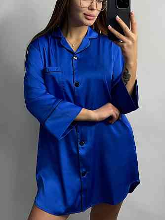 Женская ночная рубашка удлиненная шелковая S Электрик Харьков