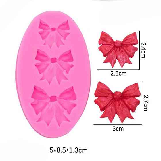 Молд силіконовий Бантики 50 на 85 мм рожевий Київ