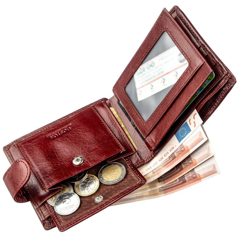 Компактний чоловічий гаманець Коричневий (Boston) Київ - фото 4