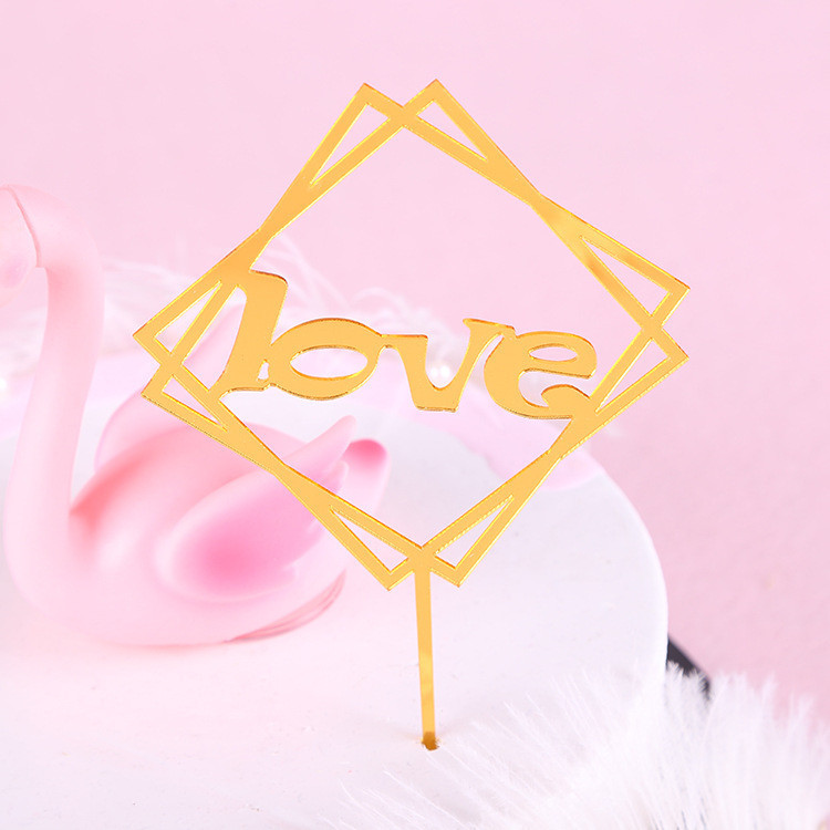 Топпер Love 10 на 10 см золотистый Киев - изображение 3