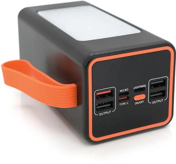 Універсальна зарядна батарея ACL PW-55 50000 mAh з індикатором заряду + ліхтар + ремінець (Чорний) Вінниця - фото 6