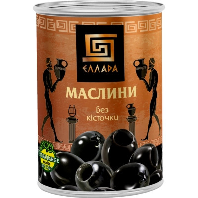 Овочева консервація Ellada Маслини з кісточкою 420 мл ж/б ключ (5202152520107) Вінниця - фото 1