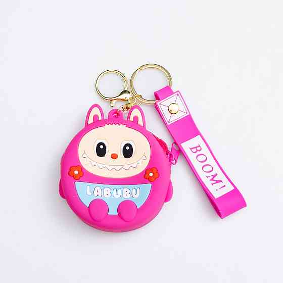 Yiwu Дитячий гаманець-брелок Лабубу 7,5×7×2,5 (см з ремінцем і карабіном Рожевий HP-55-15P Коломия