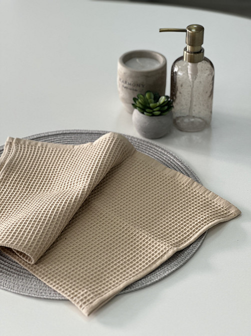 Вафельний рушник Ideal Textile 40х60 см 240 г/м2 (56860817) Бежевий Чернівці - фото 8