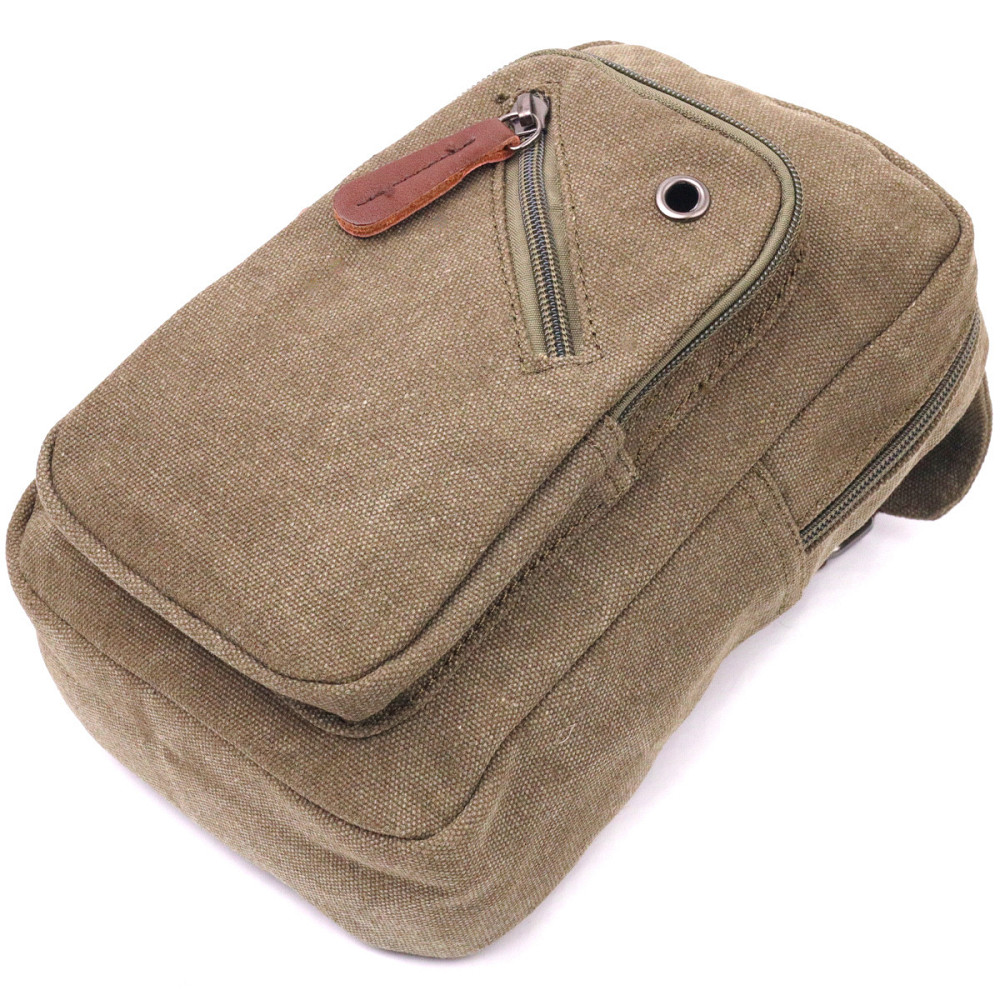 Сумка чоловіча через плече із щільного текстилю 21231 Vintage Оливкова Київ - фото 7