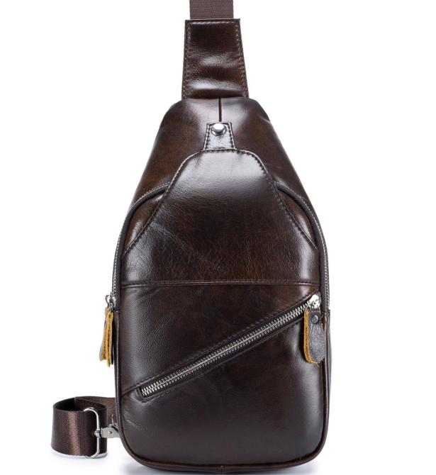 Шкіряний рюкзак-сумка на плече TIDING BAG коричневий Киев - изображение 3