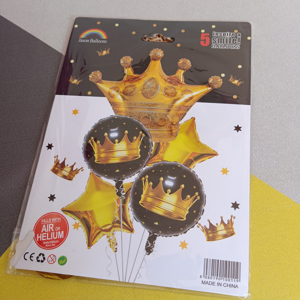 Набор воздушных шаров корона золото (5 предметов) Киев - изображение 1