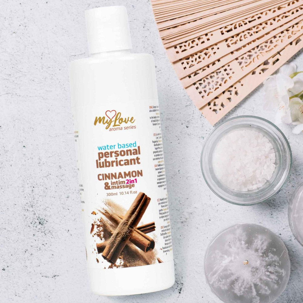 2в1 лубрикант та масажний гель - MyLove Aroma Series Intim&Massage Cinnamon, 300 мл Sex Aura Київ - фото 3