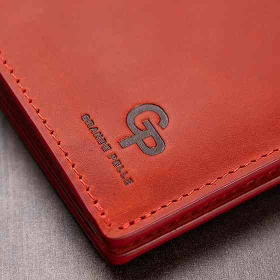 Шкіряне жіноче матове портмоне GRANDE PELLE 11512 Червоний Київ