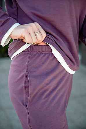 Костюм женский спортивный ,сливовый, двунитка( комплект штаны+ кофта ), топ Крохатушка одяг Киев