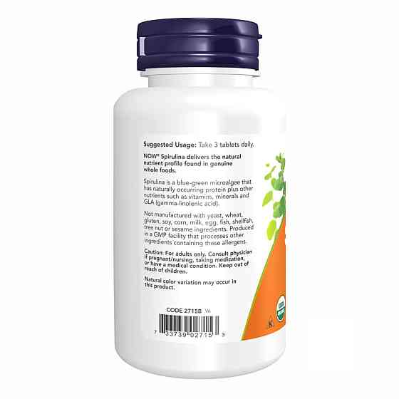 Cпирулина Now Foods Spirulina 1000 mg 120 таб Киев