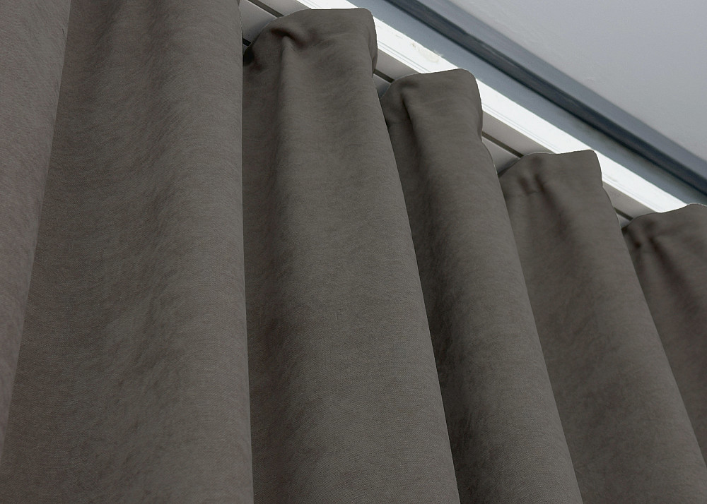Шторная ткань микровелюр Petek YL цвет темно-серый 1711ш Киев - изображение 5