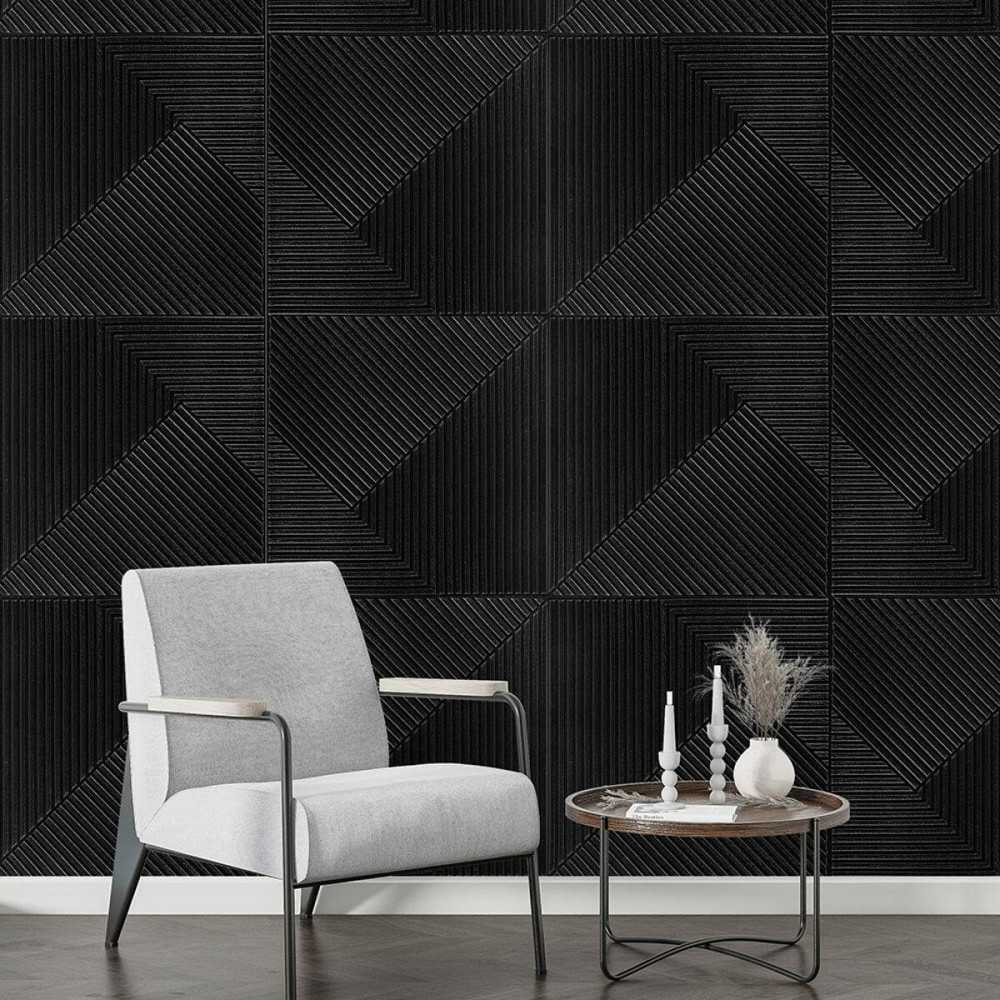 Декоративная самоклеящаяся 3D панель Бамбук черный Киев - изображение 5