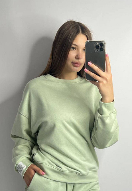 Свитшот женский трикотажный Зеленый яблоко M/L Харьков - изображение 1