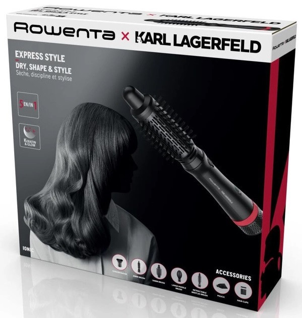 Фен-щітка Rowenta CF635LF0 Karl Lagerfeld Express Style Чорний Харків - фото 4