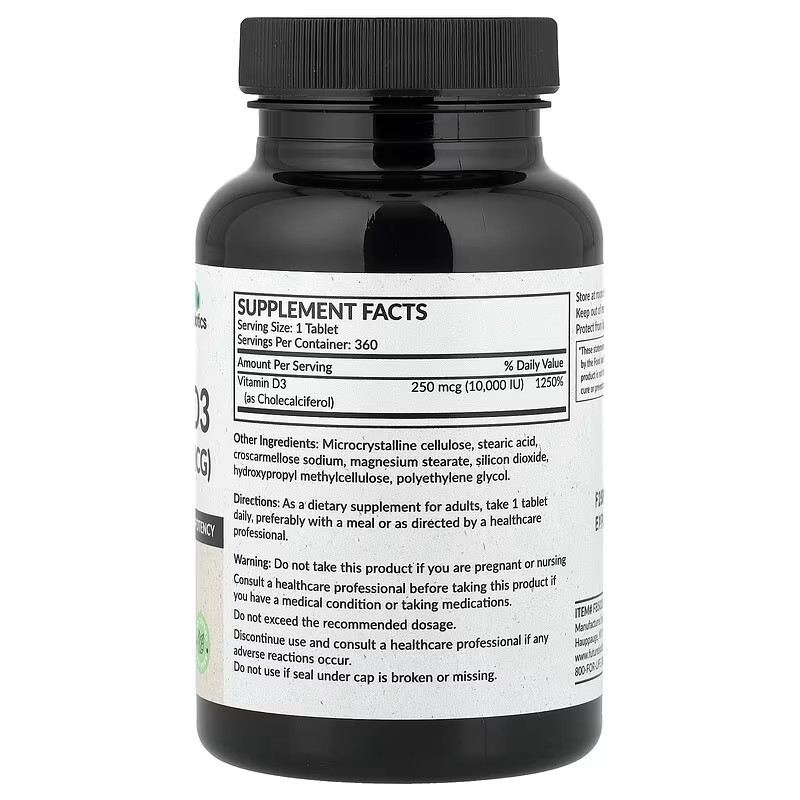 Vitamin D3, 250 mcg (10,000 IU), 360 Tablets Луцьк - фото 2