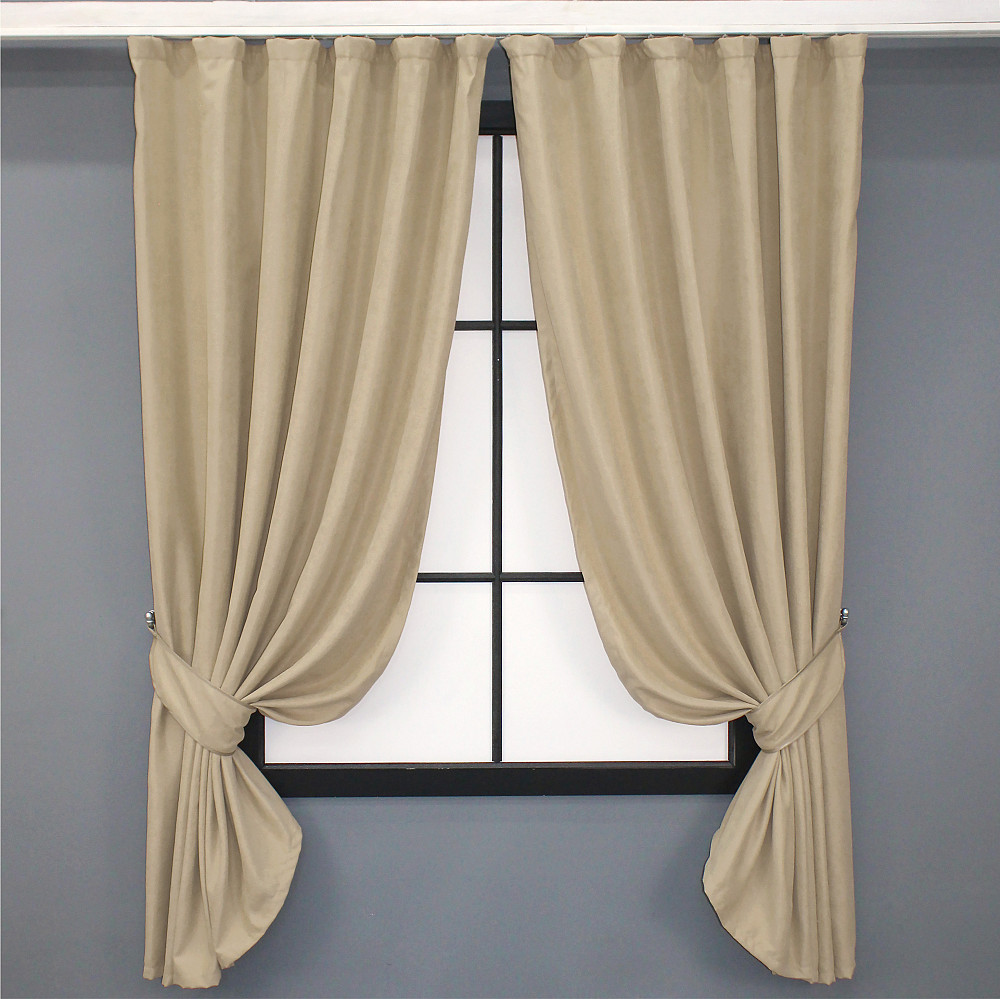 Комплект коротких штор VR-Textil Мікровелюр SPARTA № 1192ш Бежевий 130х170 см 2 шт (35-0113) Київ - фото 9