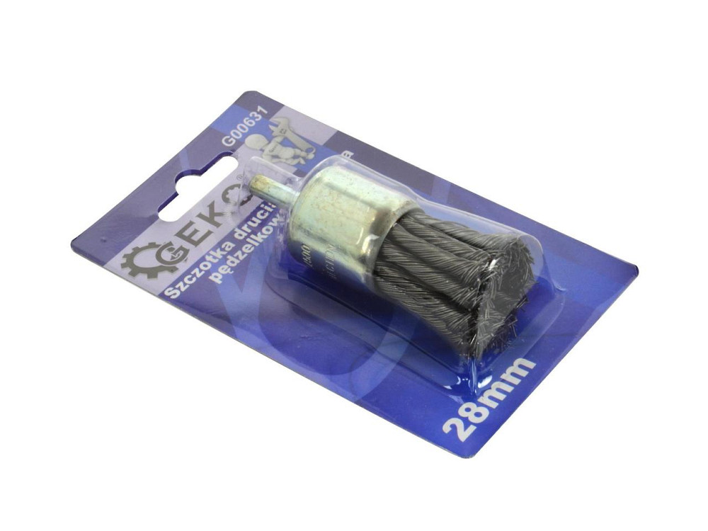 Дриля Щітка дротяна "GEKO" торцева зі стальних скручених дротиків 28мм Киев - изображение 3