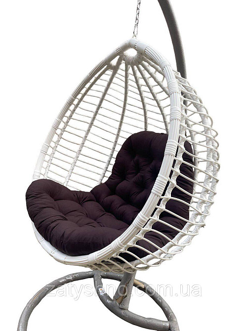 Кокон із ротанга з коричневою подушкою Київ - фото 5