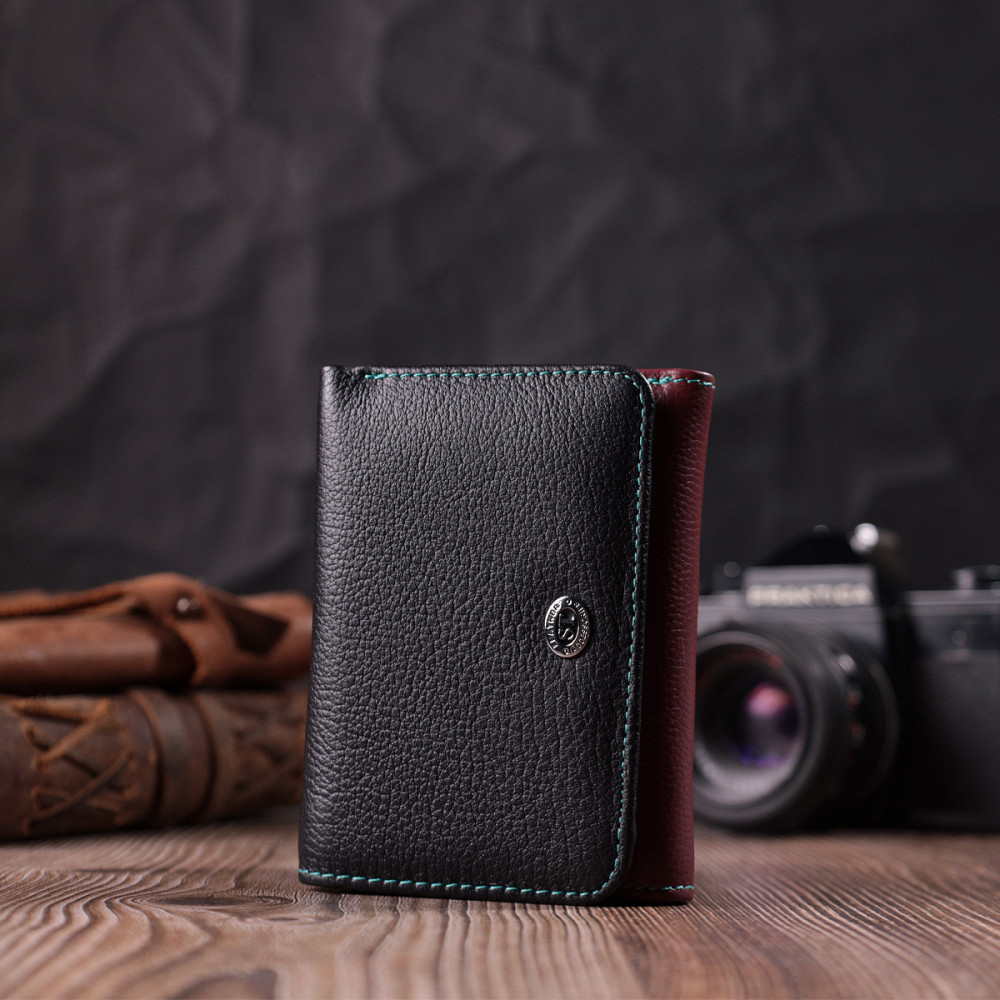 Удобный кошелек для девушек из натуральной кожи Разноцветный (ST Leather) Киев - изображение 2