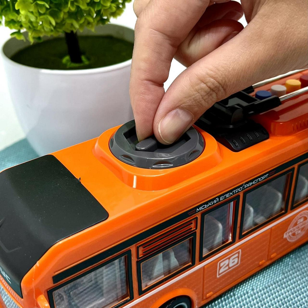 Тролейбус Авто Експерт з інерцією підсвічуванням і звуком відчиняються двері Помаранчевий (26487) Чернигов - изображение 8