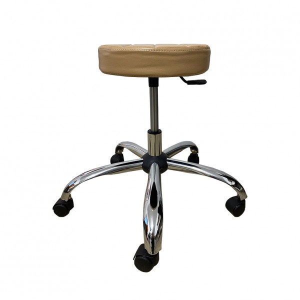 Стул для мастера без спинки Йола на хромированной ножке Бежевый Киев - изображение 1