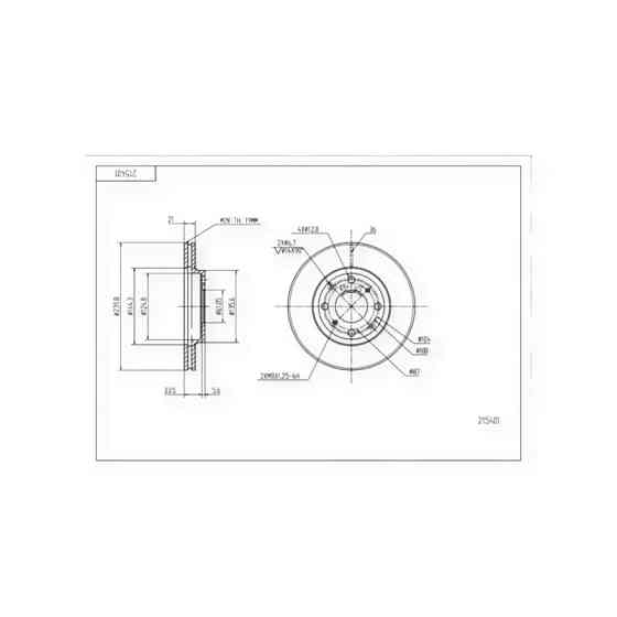 Диск Honda Jazz, City (2002-) передний (d240x21mm) тормозной Мукачево